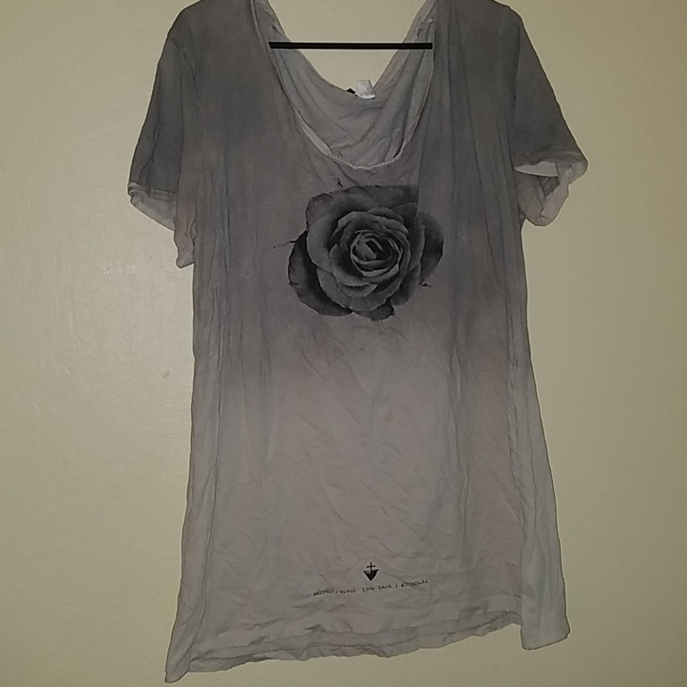 Ombre Gray Rose Shirt